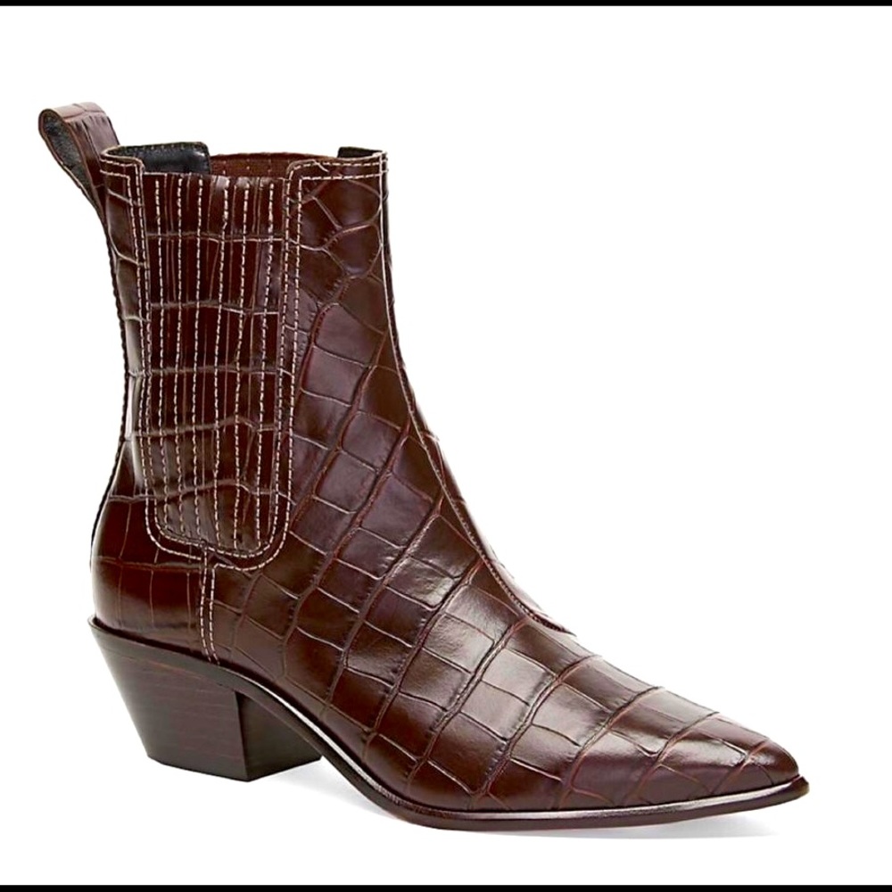 Loeffler Randall Brown Croc Boots